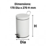 3L Round White Pedal Bin - Cafe Supply