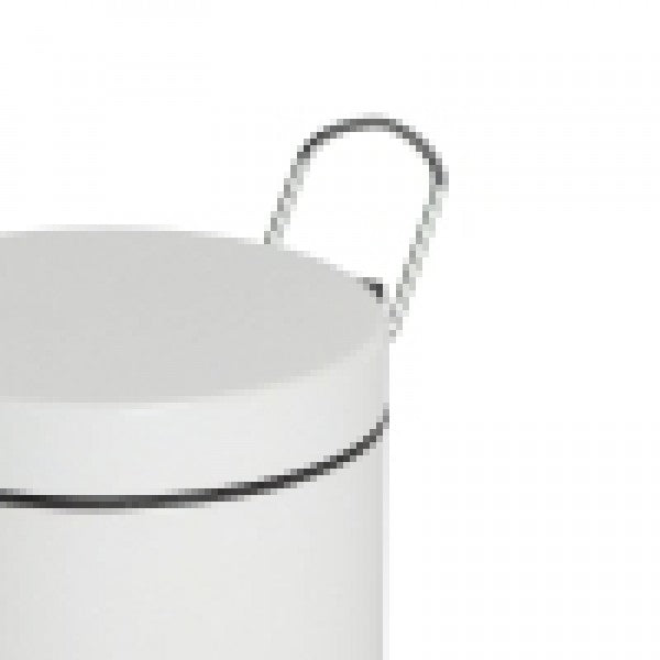 3L Round White Pedal Bin - Cafe Supply