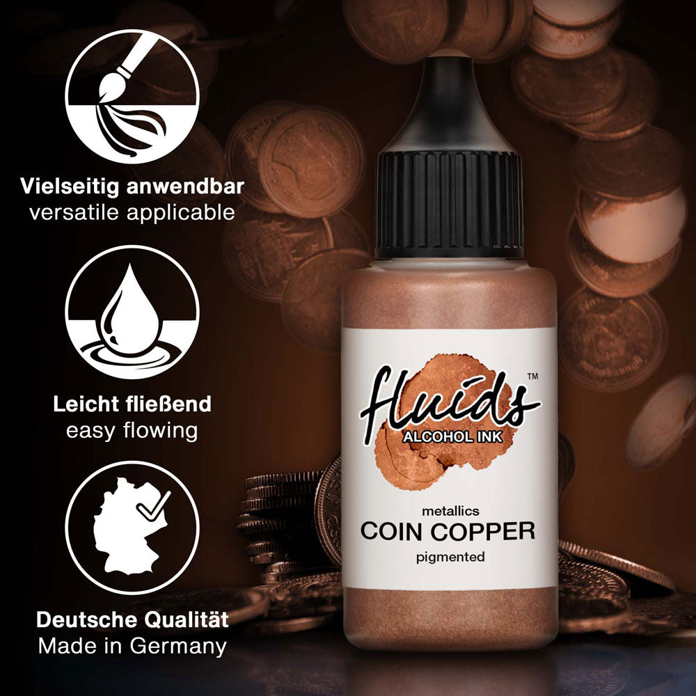 Octopus Fluids Alcohol Ink Coin Copper Metallic 30ml - Cafe Supply
