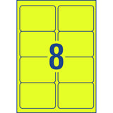 Avery Shipping Label L7165FY Fluoro Yellow 99.1x67.7mm 8up 25 Sheets - Cafe Supply