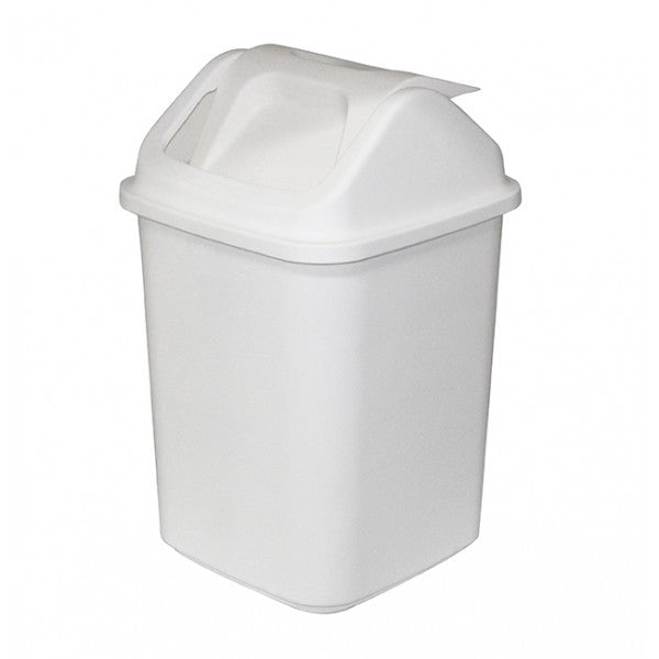 20L Rectangular White Swing Top Bin - Cafe Supply