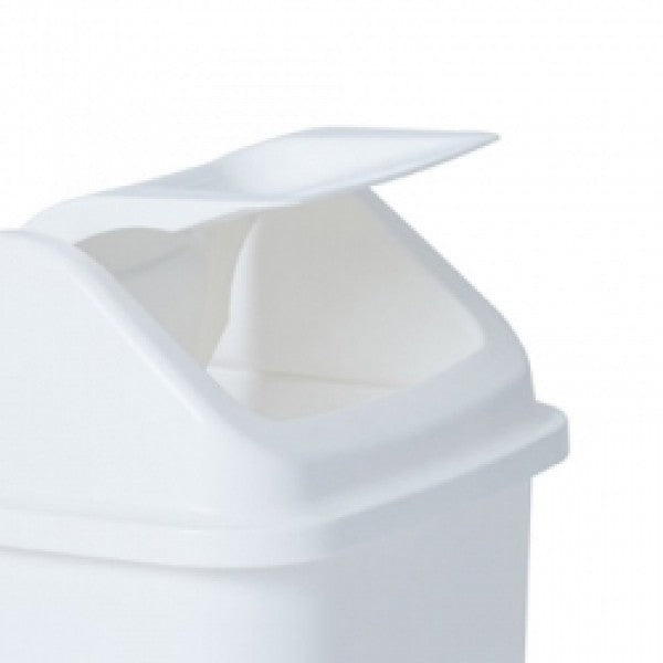 20L Rectangular White Swing Top Bin - Cafe Supply