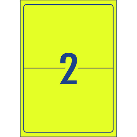 Avery Shipping Label L7168FY Fluoro Yellow 199.6x143.5mm 2up 25 Sheets - Cafe Supply