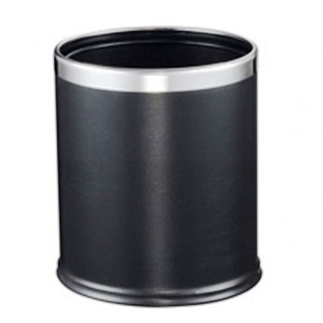 10L Round Leatherette Dual Bin - Black - Cafe Supply