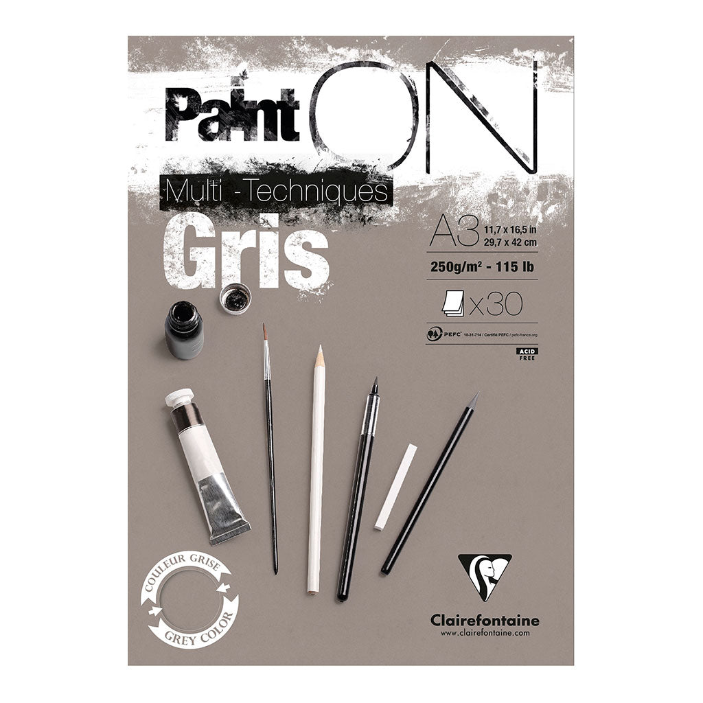 PaintON Pad Grey A3 30sh - Cafe Supply