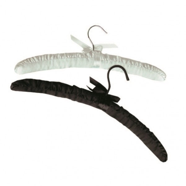 White Satin Hanger with Hook (100) - Cafe Supply