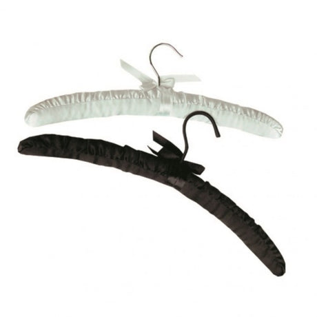 White Satin Hanger with Hook (100) - Cafe Supply