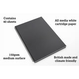 Artgecko Classy Sketchbook A3 80 Pages 40 Sheets 150gsm White Paper - Cafe Supply
