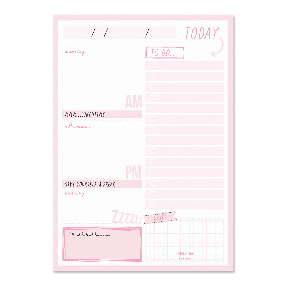 Pukka Carpe Diem Daily Planner Pad Ballerina Pink - Cafe Supply