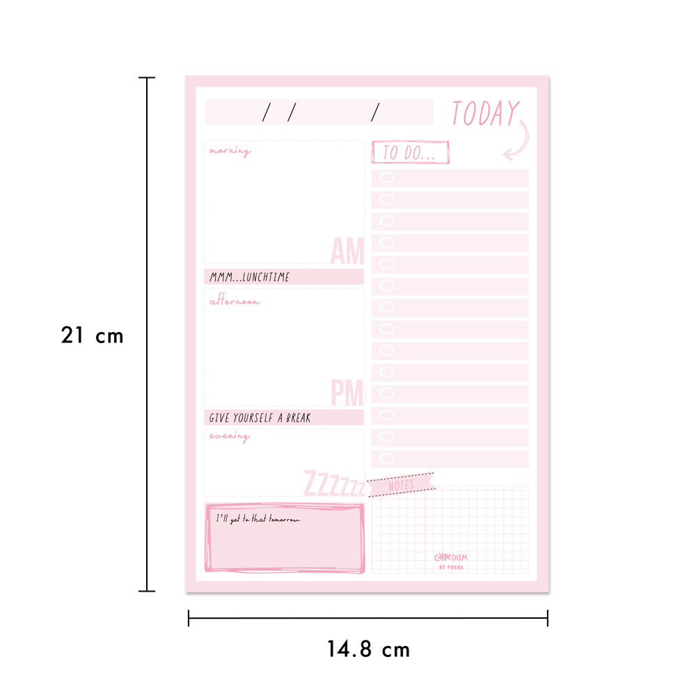 Pukka Carpe Diem Daily Planner Pad Ballerina Pink - Cafe Supply