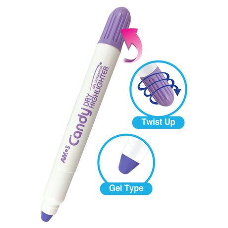 Amos Dry Highlighter Pastel Lavender Violet - Cafe Supply