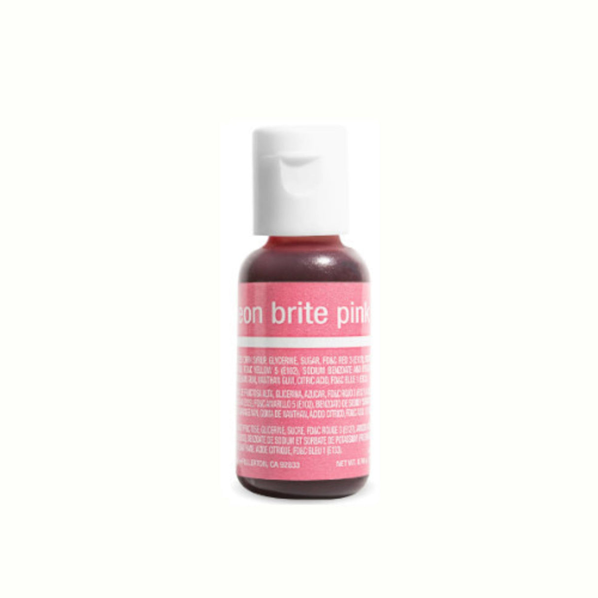 Chefmaster Liqua Gel Neon Brite Pink .70oz Bottle - Cafe Supply