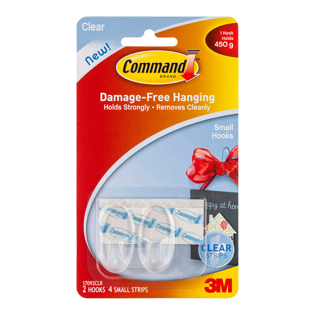 Command Hook 17092CLR Small Clear, Pack of 2 - Cafe Supply