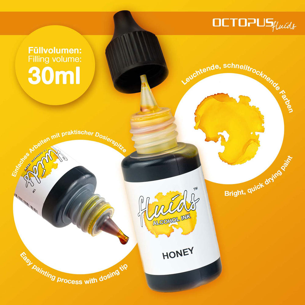 Octopus Fluids Alcohol Ink Honey Brown 30ml - Cafe Supply