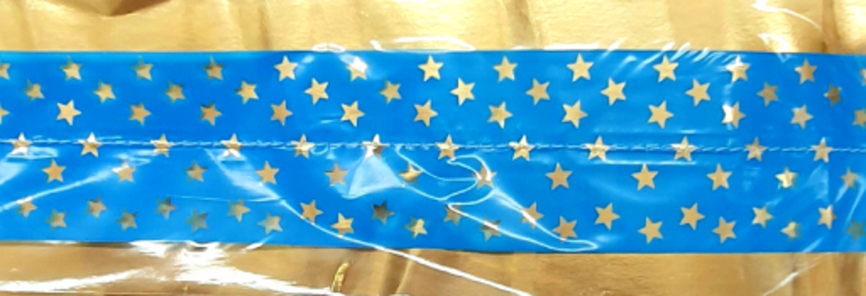 Cake Band Star Blue/Gold 63mm (7m) - Cafe Supply