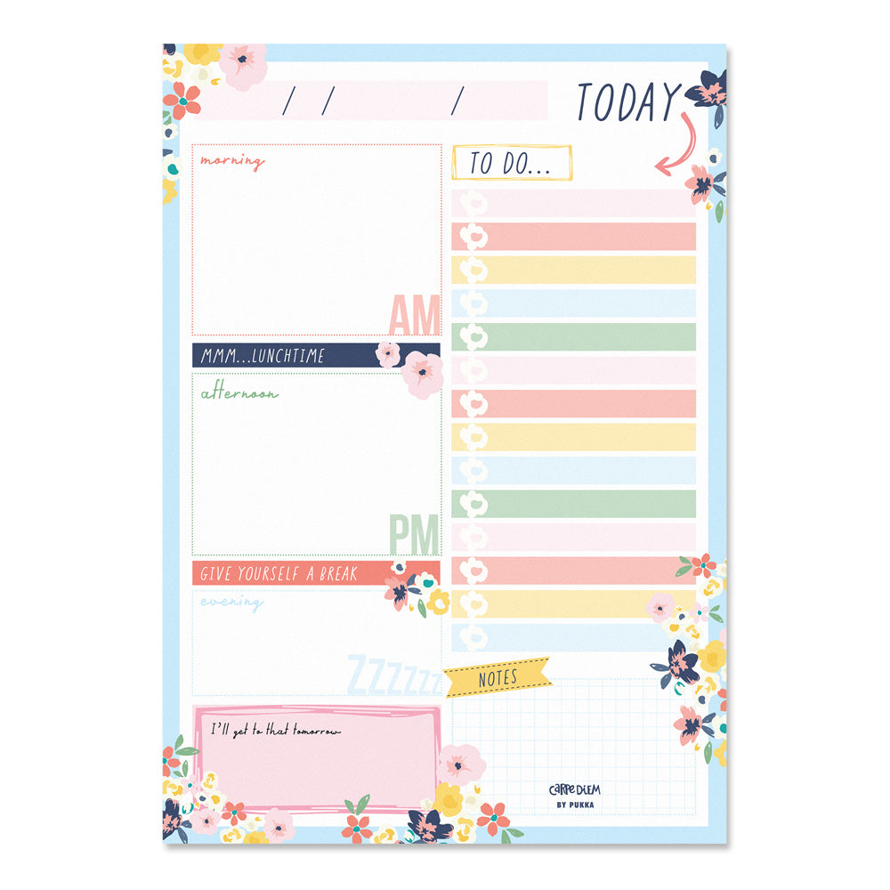 Pukka Carpe Diem Daily Planner Pad Ditzy Floral - Cafe Supply