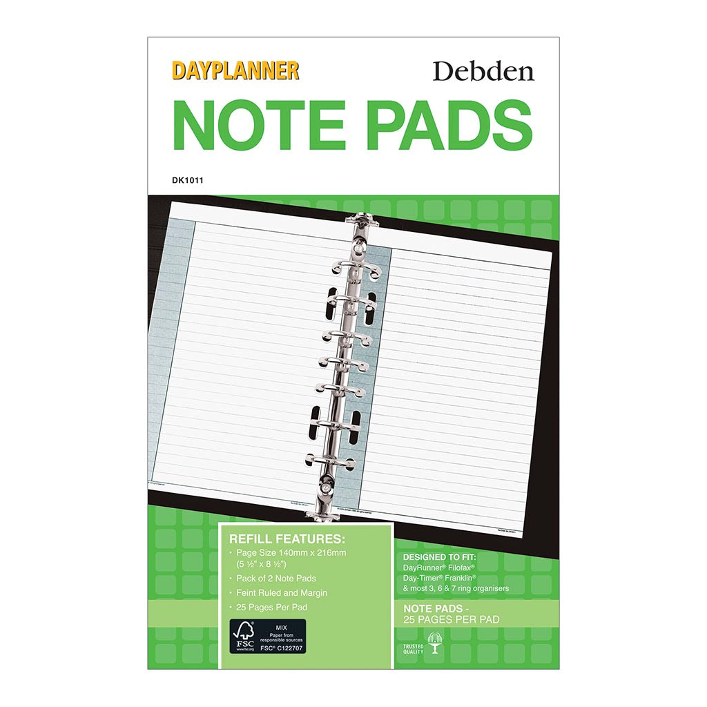 Debden Desk Dayplanner Refill Notepad, Pack of 2 - Cafe Supply