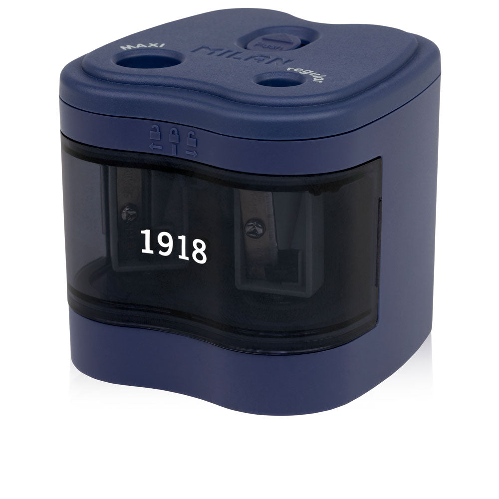 Milan Automatic 2 Hole Battery Pencil Sharpener Navy Blue - Cafe Supply