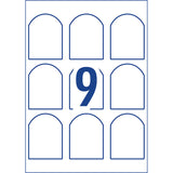 Avery Arched Textured Labels L7118 White 10 Sheets 9up - Cafe Supply