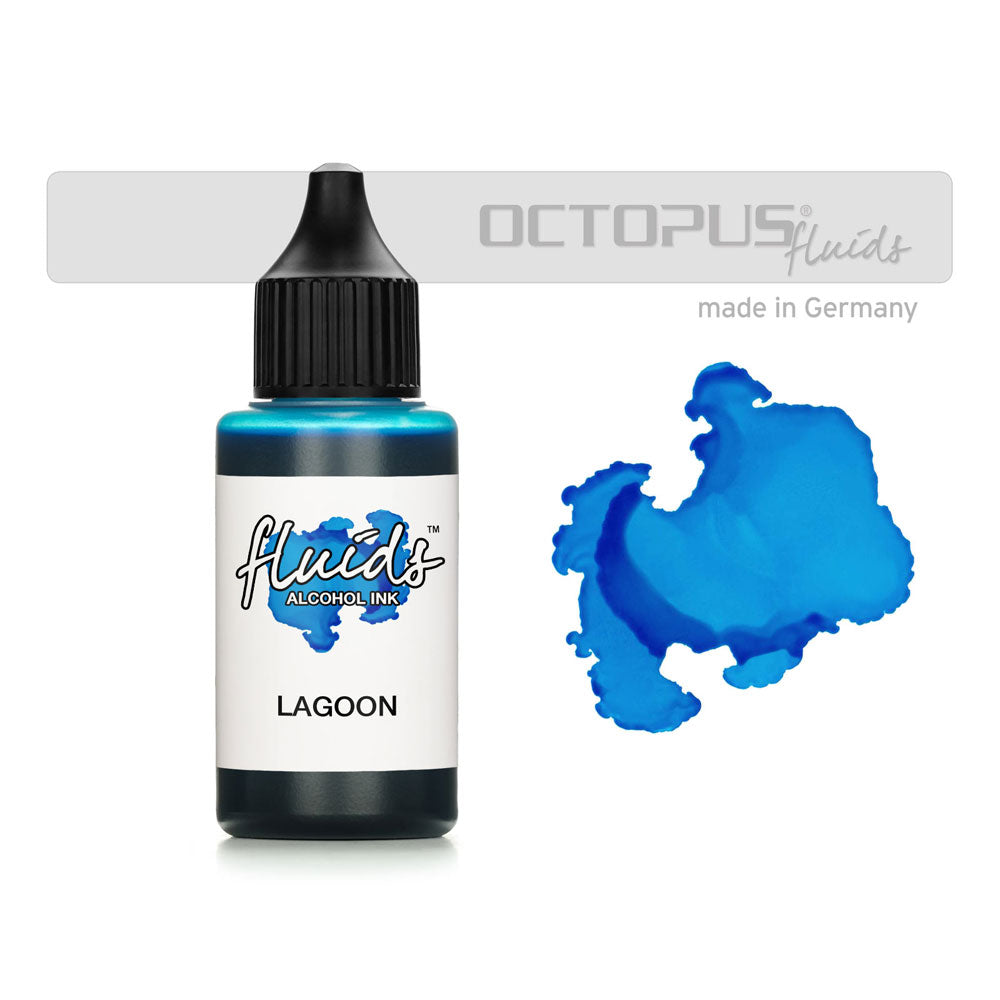 Octopus Fluids Alcohol Ink Lagoon Blue 30ml - Cafe Supply