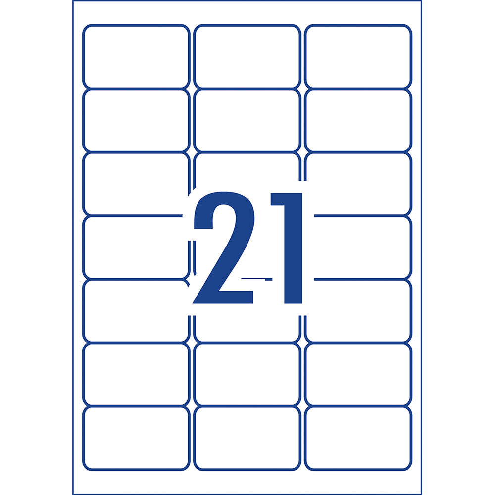 Avery Heavy Duty ID Label L7060 White Laser 63.5x38.1mm 21up 25 Sheets - Cafe Supply
