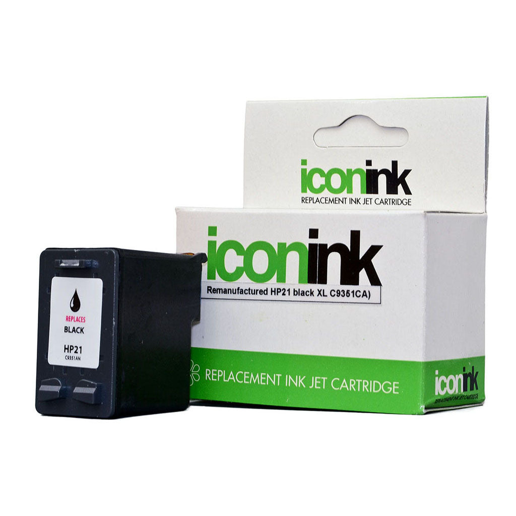 Icon Remanufactured HP 21 Black XL Ink Cartridge (C9351CA) - Cafe Supply