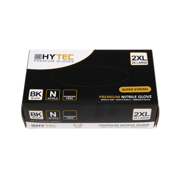 Hytec Black Nitrile Gloves, Powder Free - Cafe Supply