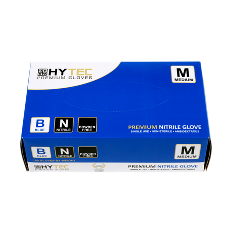 Hytec Blue Nitrile Gloves, Powder Free - Cafe Supply