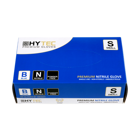 Hytec Blue Nitrile Gloves, Powder Free - Cafe Supply