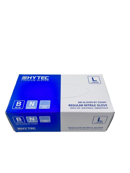Hytec Blue Regular Nitrile Gloves, Powder Free - Cafe Supply