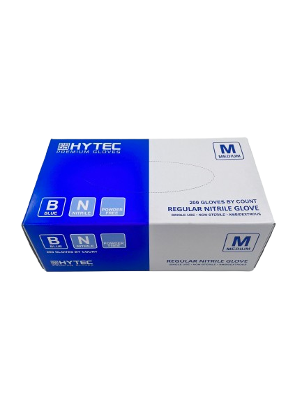 Hytec Blue Regular Nitrile Gloves, Powder Free - Cafe Supply