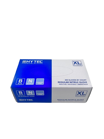 Hytec Blue Regular Nitrile Gloves, Powder Free - Cafe Supply