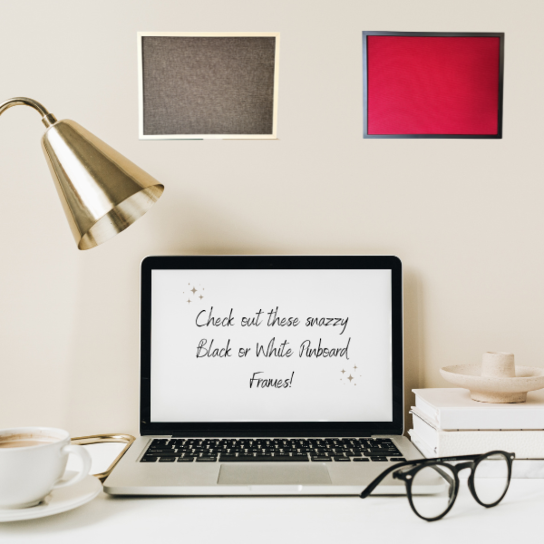 PINBOARD | White or Black Wood Frame | Standard Fabric - Cafe Supply