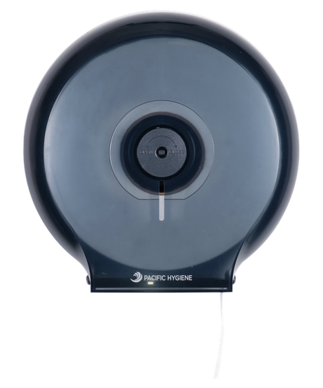 Pacific Hygiene Single Jumbo Toilet Roll Dispenser - Black - Cafe Supply