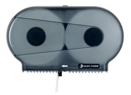 Pacific Hygiene Double Jumbo Toilet Roll Dispenser - Black - Cafe Supply