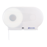 Pacific Hygiene Double Jumbo Toilet Roll Dispenser - White - Cafe Supply