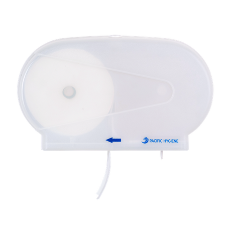 Pacific Hygiene Double Mini Jumbo Dispenser White - Cafe Supply