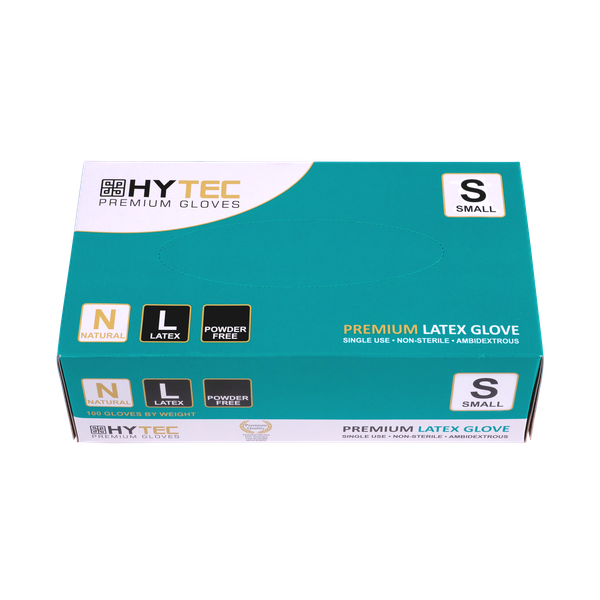 Hytec Natural Latex Gloves, Powder Free - Cafe Supply