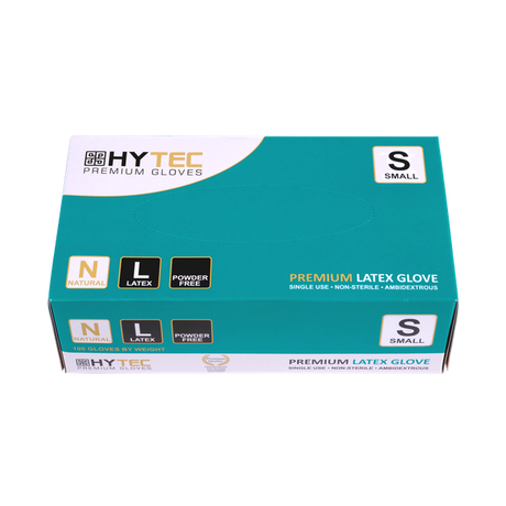 Hytec Natural Latex Gloves, Powder Free - Cafe Supply