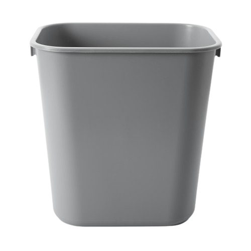 Rubbermaid Wastebasket Rectangle 12.9L - Gray - Cafe Supply