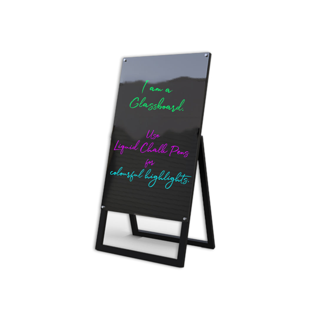 GLASSBOARD EASEL | Magnetic | 500W x 800H | 1000H o/all - Cafe Supply