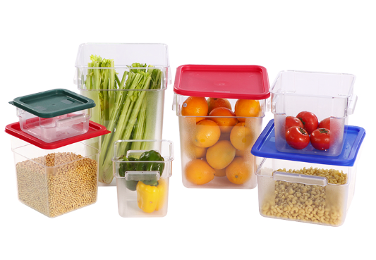 Square Food Storage Container with air tight cooler-coded lids - Cafe Supply