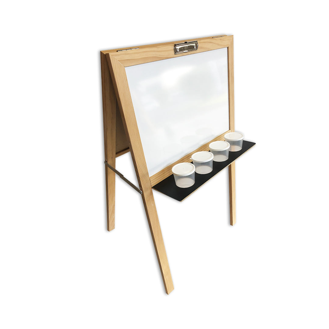 CHILDRENS EASEL | Magnetic | Whiteboard + Chalkboard - Cafe Supply