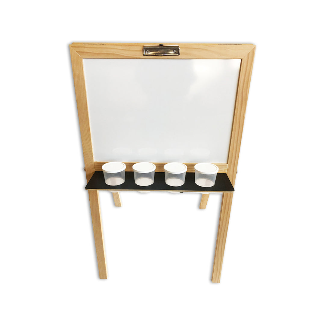 CHILDRENS EASEL | Magnetic | Whiteboard + Chalkboard - Cafe Supply