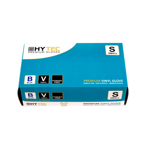 Hytec Blue Vinyl Gloves, Powder Free - Cafe Supply