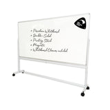 PORCELAIN WHITEBOARD + PIVOTING MOBILE STAND | Double Sided - Cafe Supply