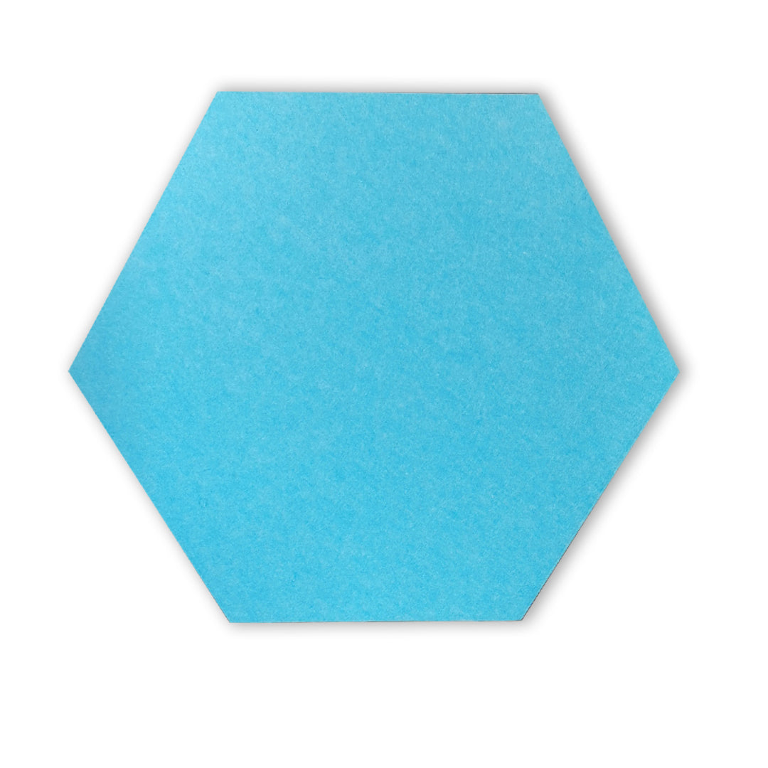 HEXAGON POLYESTER PINBOARD | 600x520mm | Lake Blue | 1pc - Cafe Supply