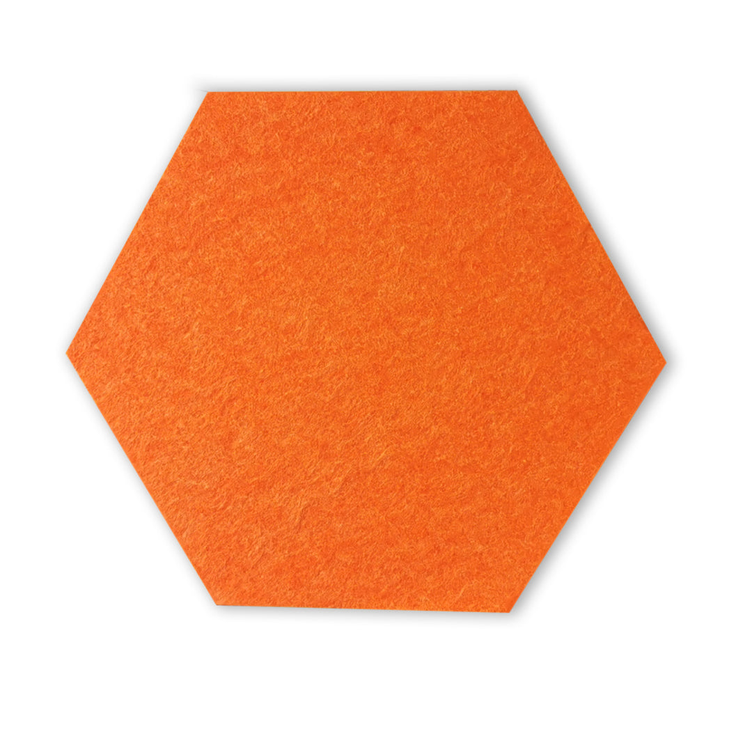 HEXAGON POLYESTER PINBOARD | 600x520mm | Orange | 1pc - Cafe Supply