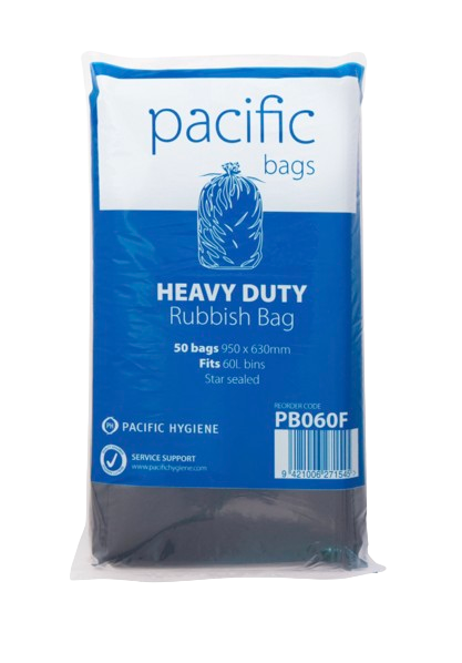 Pacific Rubbish Bag Black Flat Pack - Cafe Supply