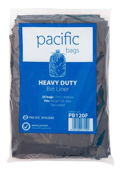 Pacific 120L Bin Liner Black - Cafe Supply